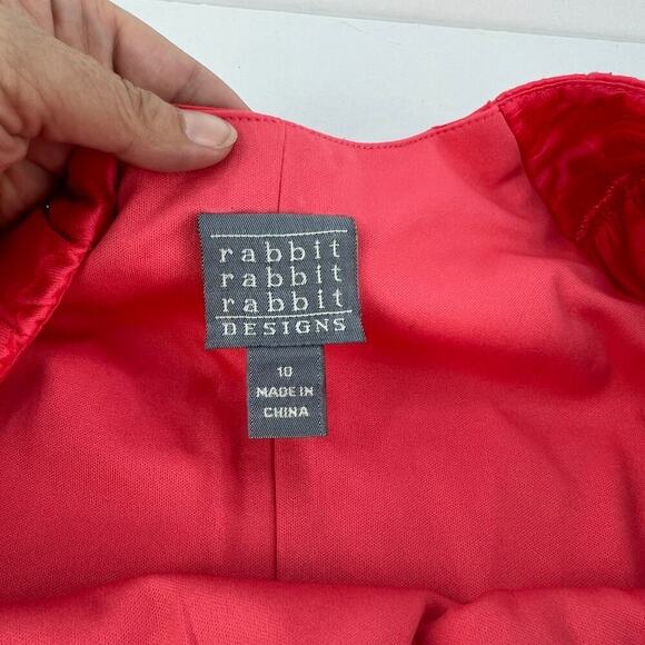 NEW Rabbit Rabbit Rabbit Women's 10 Cap Ruffled Sleeves Pink Circle Lined Dress - Picture 6 of 10